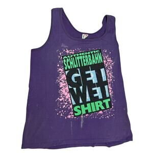 Seasons Authentic Schlitterbahn Get Wet Purple Tank Top Size Made In USA